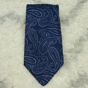 Paul Fredrick blue silk paisley tie